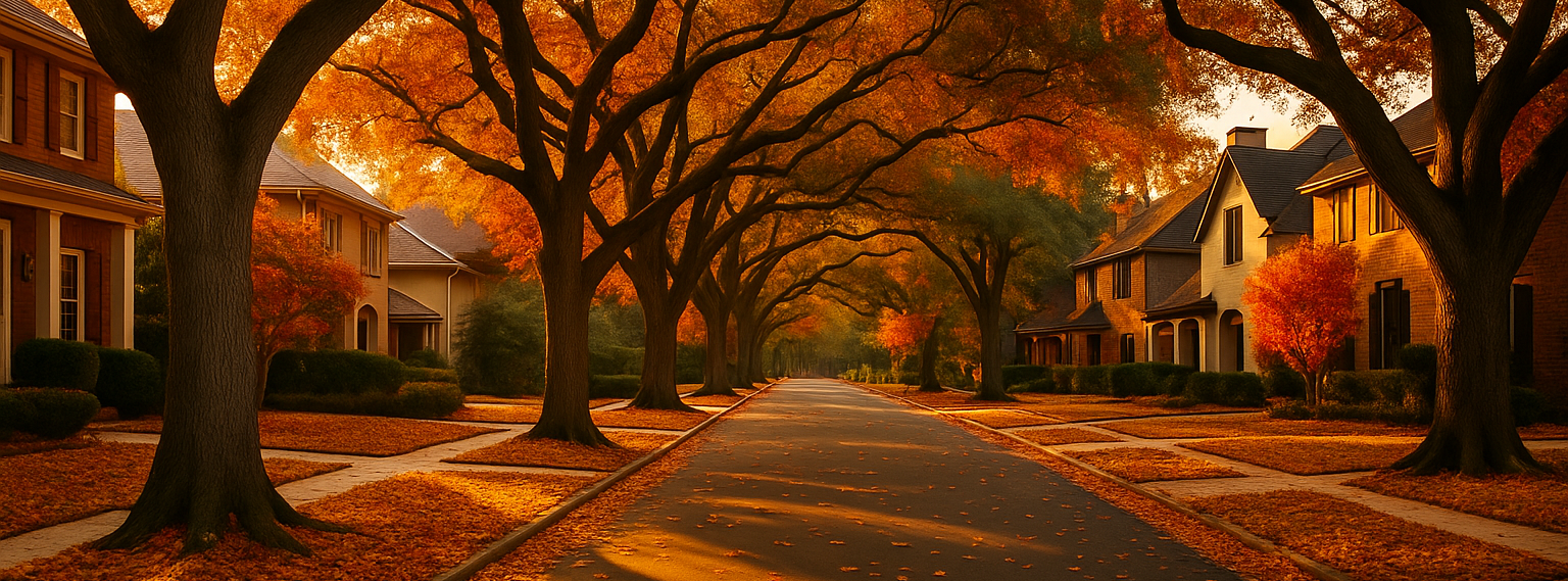 Luxury Houston home in the fall season