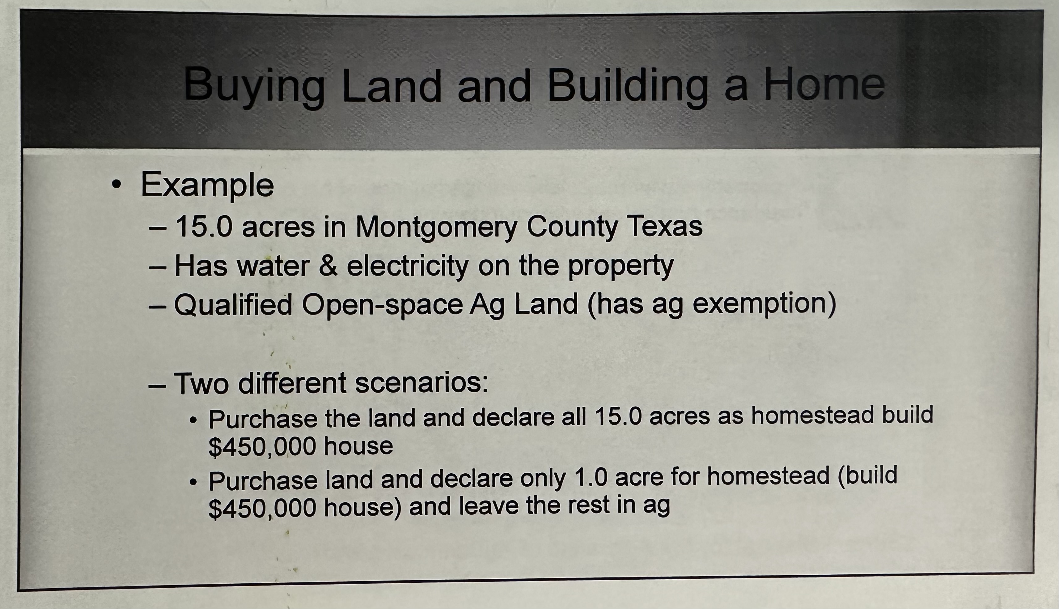 Buy AG Use Land Then Build Home On It