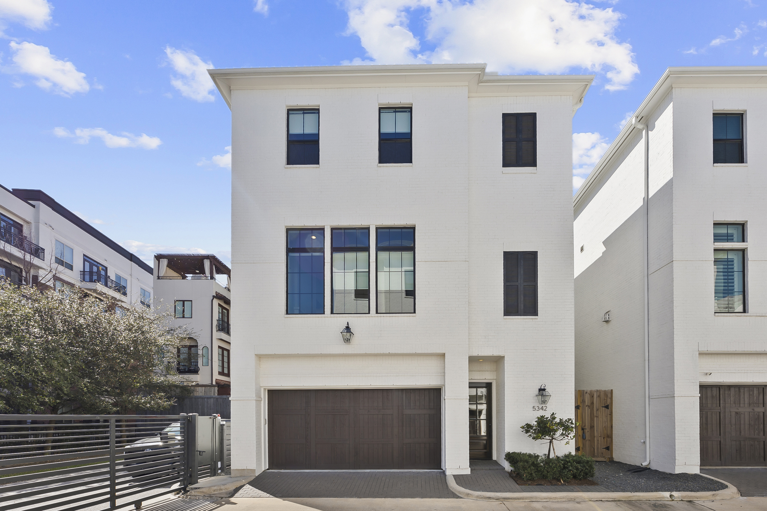 Contemporary architectural detail of 5342 Chandler Street highlighting modern Houston urban design